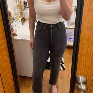 Levis ribcage straight cut off jeans